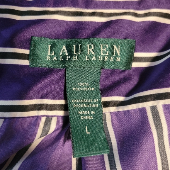 Lauren Ralph Lauren satin long sleeve Rool Tab. - Picture 6 of 8